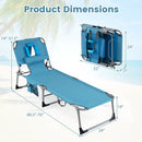 Set of 2 Tanning Chair Portable Chaise Lounge Chair with 4-Position Adjustable Backrest by LJGDeals