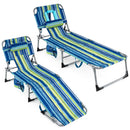 Set of 2 Tanning Chair Portable Chaise Lounge Chair with 4-Position Adjustable Backrest by LJGDeals