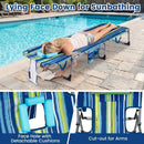 Set of 2 Tanning Chair Portable Chaise Lounge Chair with 4-Position Adjustable Backrest by LJGDeals