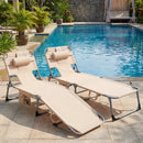 Adjustable Tanning Chaise Lounge Set of 2 with Face Hole by LJGDeals