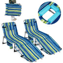 Set of 2 Tanning Chairs with Face Arm Holes Portable with 4-Level Backrest by LJGDeals