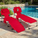 Adjustable Tanning Chaise Lounge Set of 2 with Face Hole by LJGDeals