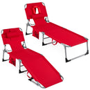 Adjustable Tanning Chaise Lounge Set of 2 with Face Hole by LJGDeals