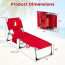 Adjustable Tanning Chaise Lounge Set of 2 with Face Hole by LJGDeals