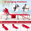 Adjustable Tanning Chaise Lounge Set of 2 with Face Hole by DirectDeals
