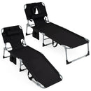 Adjustable Tanning Chaise Lounge Set of 2 with Face Hole by LJGDeals