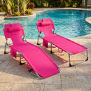 Adjustable Tanning Chaise Lounge Set of 2 with Face Hole by DirectDeals