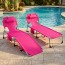 Adjustable Tanning Chaise Lounge Set of 2 with Face Hole by LJGDeals