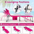 Adjustable Tanning Chaise Lounge Set of 2 with Face Hole by LJGDeals