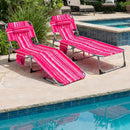 Adjustable Tanning Chaise Lounge Set of 2 with Face Hole by LJGDeals