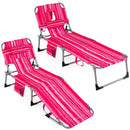 Adjustable Tanning Chaise Lounge Set of 2 with Face Hole by LJGDeals