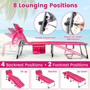Adjustable Tanning Chaise Lounge Set of 2 with Face Hole by LJGDeals