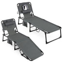 Adjustable Tanning Chaise Lounge Set of 2 with Face Hole by LJGDeals