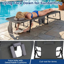 Adjustable Tanning Chaise Lounge Set of 2 with Face Hole by LJGDeals