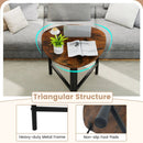 Set of 2 Triangle Coffee Table Oval with Metal Legs by LJGDeals