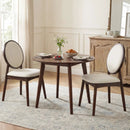 Set of 2 Upholstered Linen Fabric Kitchen Side Chairs with Padded Seat by LJGDeals