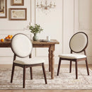 Set of 2 Upholstered Linen Fabric Kitchen Side Chairs with Padded Seat by LJGDeals