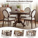 Set of 2 Upholstered Linen Fabric Kitchen Side Chairs with Padded Seat by LJGDeals