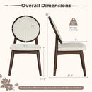 Set of 2 Upholstered Linen Fabric Kitchen Side Chairs with Padded Seat by LJGDeals