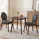 Set of 2 Upholstered Linen Fabric Kitchen Side Chairs with Padded Seat by LJGDeals