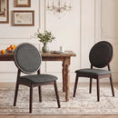 Set of 2 Upholstered Linen Fabric Kitchen Side Chairs with Padded Seat by LJGDeals
