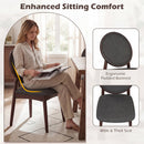 Set of 2 Upholstered Linen Fabric Kitchen Side Chairs with Padded Seat
