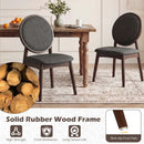 Set of 2 Upholstered Linen Fabric Kitchen Side Chairs with Padded Seat by LJGDeals