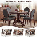 Set of 2 Upholstered Linen Fabric Kitchen Side Chairs with Padded Seat by LJGDeals