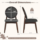 Set of 2 Upholstered Linen Fabric Kitchen Side Chairs with Padded Seat by LJGDeals