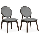 Set of 2 Upholstered Linen Fabric Kitchen Side Chairs with Padded Seat by LJGDeals