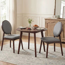 Set of 2 Upholstered Linen Fabric Kitchen Side Chairs with Padded Seat by LJGDeals