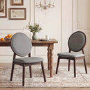 Set of 2 Upholstered Linen Fabric Kitchen Side Chairs with Padded Seat by LJGDeals