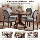 Set of 2 Upholstered Linen Fabric Kitchen Side Chairs with Padded Seat by LJGDeals