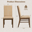 Set of 2 Upholstered Dining Chairs with Solid Rubber Wood Legs by LJGDeals