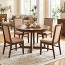 Set of 2 Upholstered Dining Chairs with Solid Rubber Wood Legs by LJGDeals