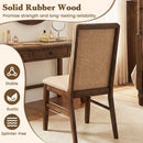Set of 2 Upholstered Dining Chairs with Solid Rubber Wood Legs by LJGDeals
