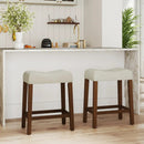 Set of 2 Upholstered Counter Height Bar Stool with Curved Saddle-Seat by DirectDeals