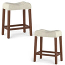 Set of 2 Upholstered Counter Height Bar Stool with Curved Saddle-Seat by LJGDeals