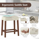 Set of 2 Upholstered Counter Height Bar Stool with Curved Saddle-Seat by LJGDeals