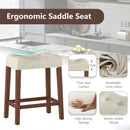 Set of 2 Upholstered Counter Height Bar Stool with Curved Saddle-Seat by DirectDeals