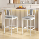 Set of 2 Upholstered Barstool 29.5 Inch Bar Height with Solid Rubber Wood Frame by DirectDeals