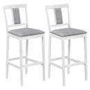 Set of 2 Upholstered Barstool 29.5 Inch Bar Height with Solid Rubber Wood Frame by DirectDeals
