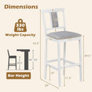 Set of 2 Upholstered Barstool 29.5 Inch Bar Height with Solid Rubber Wood Frame by LJGDeals