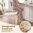 Set of 2 Upholstered Barstool 29.5 Inch Bar Height with Solid Rubber Wood Frame by DirectDeals