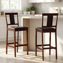 Set of 2 Upholstered Barstool 29.5 Inch Bar Height with Solid Rubber Wood Frame by DirectDeals