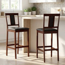 Set of 2 Upholstered Barstool 29.5 Inch Bar Height with Solid Rubber Wood Frame by LJGDeals