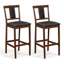 Set of 2 Upholstered Barstool 29.5 Inch Bar Height with Solid Rubber Wood Frame by LJGDeals