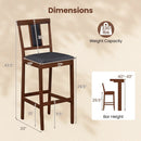 Set of 2 Upholstered Barstool 29.5 Inch Bar Height with Solid Rubber Wood Frame by LJGDeals