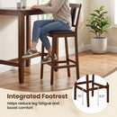 Set of 2 Upholstered Barstool 29.5 Inch Bar Height with Solid Rubber Wood Frame by DirectDeals