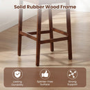 Set of 2 Upholstered Barstool 29.5 Inch Bar Height with Solid Rubber Wood Frame by DirectDeals